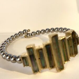 Glam Silver and Gold Tone Bracelet